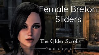 The Elder Scrolls Online  My female Breton character sliders [upl. by Neyut]