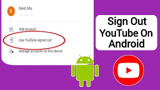 How to Sign out from YouTube on android Phone 2024  logout youtube account [upl. by Keverne360]