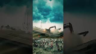 Bridge demolition excavator safety warning mobile phone special effects [upl. by Geordie]