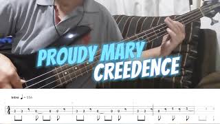 PROUDY MARY  Creedence bass tabs cover [upl. by Holly683]