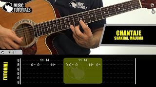 Cómo tocar Chantaje de Shakira Ft Maluma en Guitarra  Tutorial COMPLETO  PDF GRATIS [upl. by Niloc]