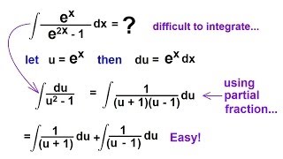 Calculus Integration  Partial Fractions 16 of 16 Example 8 Substitution for uex [upl. by Otrepur403]