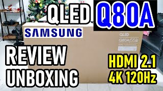 SAMSUNG Q80A QLED UNBOXING REVIEW OPINIONES 2021  HDMI 21 VRR FREESYNC PREMIUM [upl. by Winn]