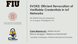 USENIX Security 24  EVOKE Efficient Revocation of Verifiable Credentials in IoT Networks [upl. by Ranit]