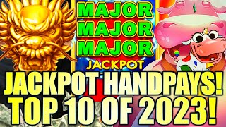 TOP 10 BIGGEST JACKPOTS OF 2023 🤑 MY BEST WINS FROM THE YEAR Slot Machine Wins [upl. by Nyleahs]