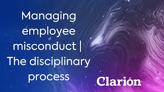 Managing employee misconduct  The disciplinary process [upl. by Calie268]