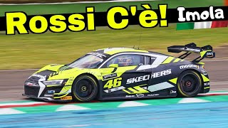 Valentino Rossi VR46 debuts at the GT World Challenge Europe Imola 2022  Audi R8 LMS Evo II GT3 [upl. by Delphinia]