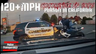 120MPH Motorcycle Vs Cops Pursuit In California [upl. by Ecirrehs804]