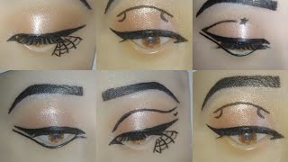 5 different graphic eyeliner looks eyeliner egyptian eyemakeup look makeup wingedeyeliner diy [upl. by Dronski525]