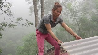 Build canopy cover cabin on rainy day  Building with cement board precast panels [upl. by Sharity]