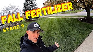 LAWN FERTILIZING PROGRAM STAGE 9  Final Fall Fertilizer Application Of The Season WINTERIZER [upl. by Atinreb]