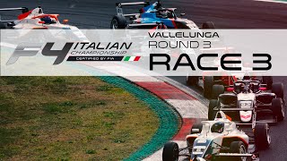 Italian F4 Championship  ACI Racing Weekend Vallelunga round 3  Race 3 [upl. by Elbag]