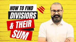 How to Find Divisors and their Sum  NDACDSJEE  Short Trick Explained by Anuj Seth Sir [upl. by Delaryd]