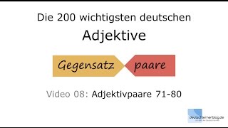 Die wichtigsten deutschen Adjektive mit Bildern  Deutsch lernen  Teil 0810 [upl. by Eelyrehc]