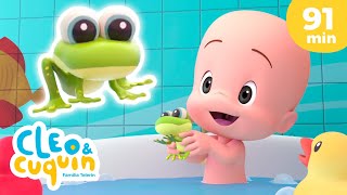 Canción del baño 🛀🏼 y más canciones infantiles para bebés con Cleo y Cuquín [upl. by Ludeman746]