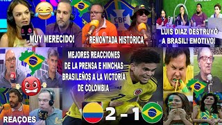 PRENSA E HINCHAS BRASILEÑOS REACCIONAN AL SHOW DE LUIS DIAZ CON REMONTADA COLOMBIA 21 BRASIL [upl. by Elletsirk]