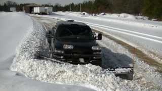 Snow Plowing Darth Dually with Snowdogg V Plow Pushing Wet Snow [upl. by Kokoruda]