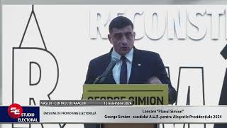 STUDIO ELECTORAL  VASLUI  GEORGE SIMION  CANDIDAT AUR PENTRU ALEGERILE PREZIDENTIALE  2024 [upl. by Joshi20]