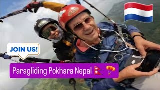 Paragliding Pokhara Nepal Sarangkot Flying High🇳🇵🪂 [upl. by Kruse]