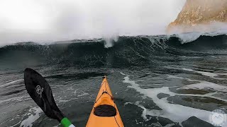 Ducking Very BIG Waves With Kayak Turtle Rolls [upl. by Inele]