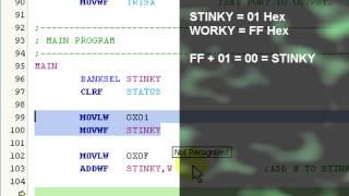 MD Lab MPLAB Assembly Language Basics ADDWF ADDLW SUBWF SUBLW [upl. by Yeruoc729]