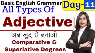 Types of Adjective  Comparison of Adjectives विशेषण [upl. by Mahalia]