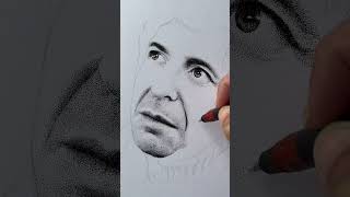 Début du portrait de Leonard Cohen en pointillisme leonardcohen pointillisme stippling rotring [upl. by Christel329]