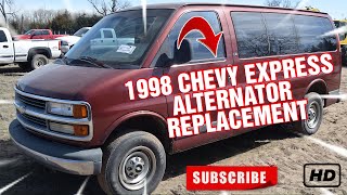 1998 CHEVY EXPRESS ALTERNATOR REPLACEMENT [upl. by Atinad216]