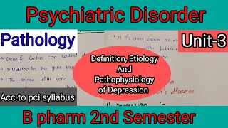 Psychiatric Disorder  Introduction Etiology And Pathophysiology Of Depression carewellpharma [upl. by Hackett648]