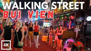 Bui Vien Walking Street  Nightlife In Vietnam  Red Light Street  Walking Tour  4K HDR [upl. by Dias]