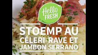 Stoemp au céleri rave et jambon serrano  HelloFresh [upl. by Airetnuhs]