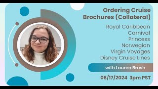 Ordering Cruise Brochures Collateral with Lauren B [upl. by Hamil132]