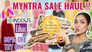 HUGE MYNTRA SALE HAUL 💕 KURTA SET KURTI  Ethnic Clothing Haul😱😱 Try on  Diwali outfit 💖 [upl. by Gianni]