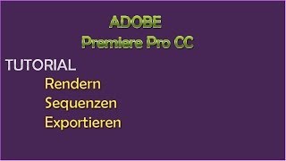 Adobe Premiere Pro CC  Render Tutorial  Deutsch Full HD [upl. by Emmer]