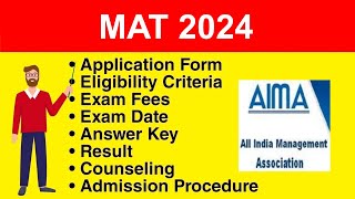 MAT 2024  Eligibility Criteria Exam Date Application form Syllabus Exam Pattern Counseling [upl. by Rafa]