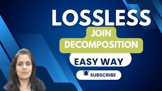 Lossless Join Decomposition in DBMS  lossless join  DBMS in Hindi [upl. by Arodnap]