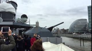 HMS Belfast Firing Her Gun in London [upl. by Jedlicka]