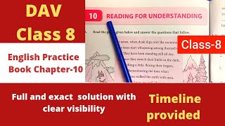 Dav Class 8 English Practice Book Reading for understanding  Dav class 8 Eng Practice Book ch10 [upl. by Longley]