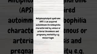 Understanding Antiphospholipid syndrome  MRCP revision  shorts thrombosis miscarriage dvt [upl. by Ahidam287]