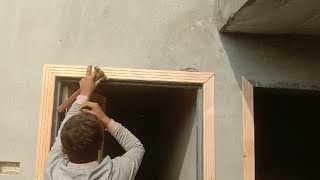 How to Install Door Border  installation decorating wooden door frame [upl. by Nerehs524]