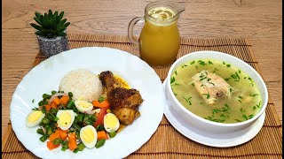 ♨️SOPITA DE POLLO🍲 ENSALADA DE JUDIAS🫛🥗 POLLO AL VAPOR 🍗🍗Y JUGO DE NARANJILLAS🍹🇪🇨 [upl. by Cozmo]