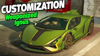 GTA 5 Online  Pegassi Weaponized Ignus Customization Lamborghini Sian [upl. by Dahraf965]