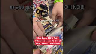 Guy Opens 25k Retro Pokemon Booster Box and its full of FAKES AND BULK pokemoncards scammer [upl. by Mirak]