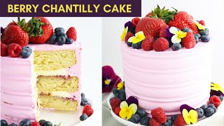 BERRY CHANTILLY CAKE  How to make a Triple Berry Chantilly Cake w Mascarpone Filling from Scratch [upl. by Viehmann]