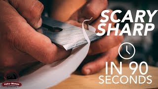 How to Get a Hand Plane Blade Scary Sharp in 90 Seconds  Essential Woodworking Skills [upl. by Sale]