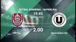 CFR Cluj vs FC „U” ClujNapoca  Superliga  21122023  COMENTARIU LIVE [upl. by Horbal439]