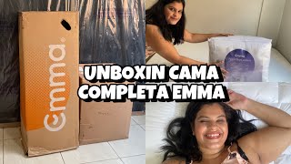 Unboxing cama completa king emma  Colchão one light  Pillow top confort  Box baú  Brenda Silva 🧡 [upl. by Elbon778]