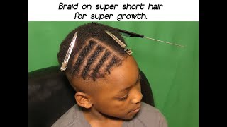 ONE MONTH OF SUPER GROWTH HOW TO BRAID ON SHORT HAIR [upl. by Darline]