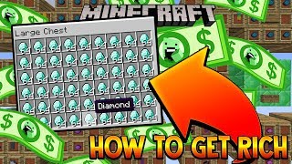 HOW TO GET RICH QUICK IN MINECRAFT SKYBLOCK SERVERS [upl. by Ronyam62]