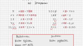 Grundlagen  multiplizieren und dividieren mit Zehnerpotenzen [upl. by Eeramit826]